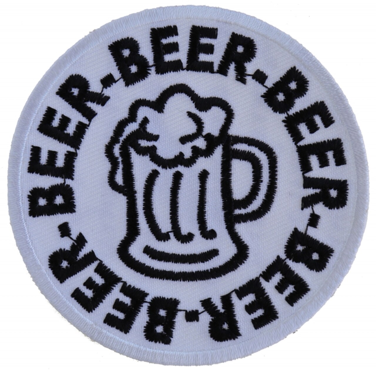 Patch, Embroidered Patch (Iron-On or Sew-On), Beer Beer Beer, Beer Lovers, 3" Round